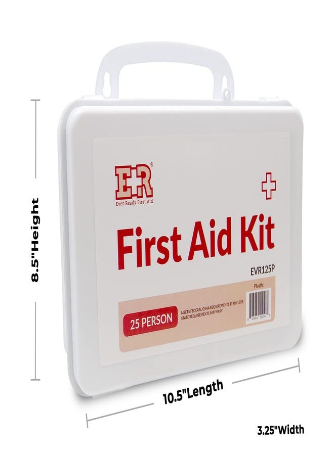 Ever Ready First Aid 107 Piece 25 Person First Aid Kit with Plastic Case, OSHA Compliant - Image 2
